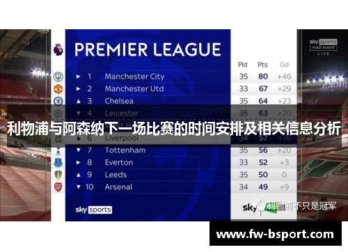 利物浦与阿森纳下一场比赛的时间安排及相关信息分析 利物浦与阿森纳下一场比赛的时间安排及相关信息分析