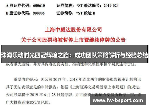 珠海乐动时光四冠辉煌之路：成功团队策略解析与经验总结